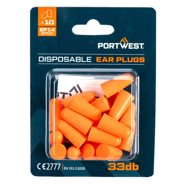 Portwest EP22 – Easy Fit TPR Corded, Επαγγελματική Προστασία Ακοής 28db (10 Ζεύγη)